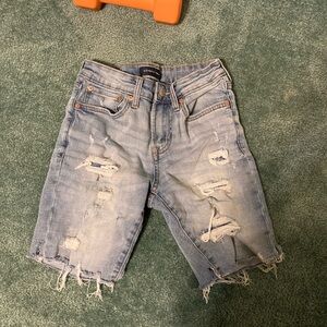 Distressed Denim Shorts